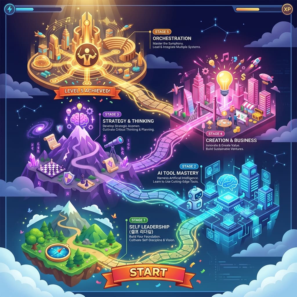 AI Growth Map - 5단계 성장 지형도